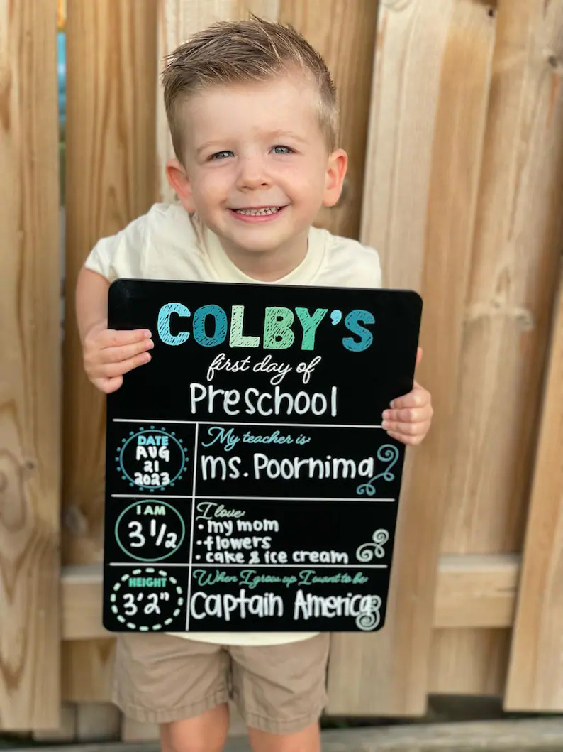 First Day of School Sign, Last Day of School Sign, Reversible First Day of School Sign, Reusable ... | Etsy (US)