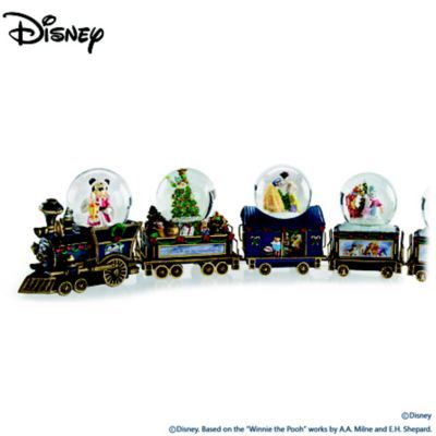 Miniature Snowglobe Christmas Train With Disney Characters | Bradford Exchange