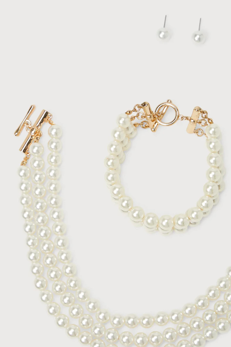 Pure Pearl-fection White Pearl Choker Necklace Set | Lulus (US)