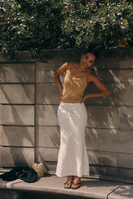 Tilda Maxi Slip Skirt: Linen Edition | Anthropologie (US)