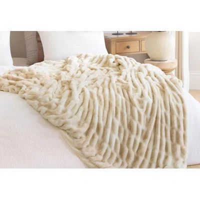 Ultra Soft Faux Rabbit Fur Throw Blanket Plush Cozy Fuzzy Blanket For Couch Bed Luxury Thick Fluffy Blanket | Wayfair North America