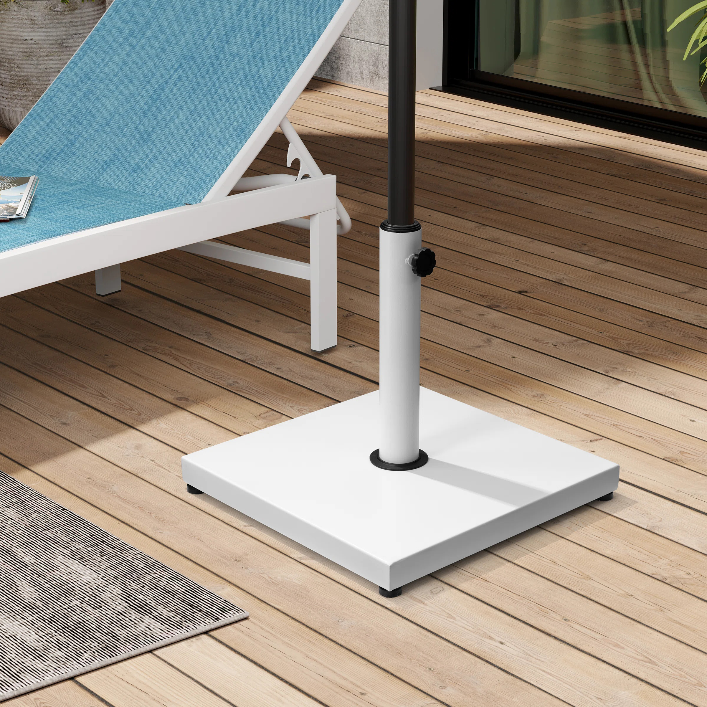 Agosto 40 Lb. Concrete Free Standing Umbrella Base, White | Wayfair North America