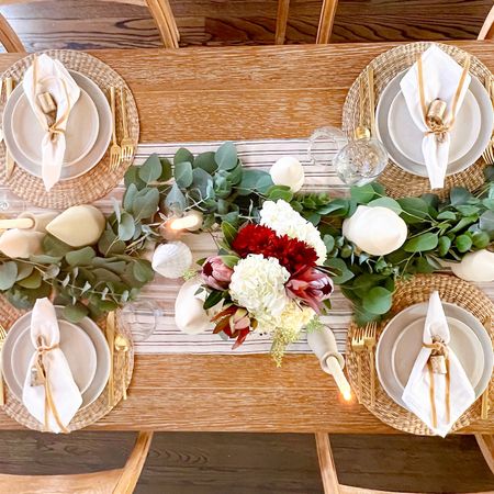 A mix of budget Target finds, florals from Trader Joes, and things I had around my house, come together to create a low-key but beautiful holiday tablescape. Sale 

#LTKHoliday #LTKSeasonal
