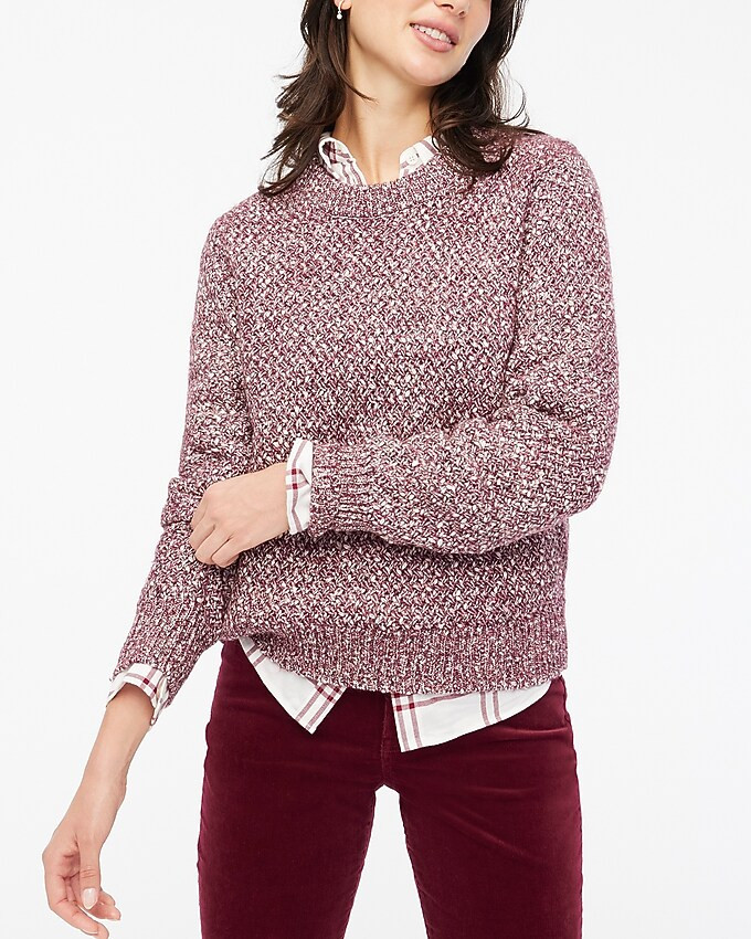 Honeycomb-stitch crewneck sweater | J.Crew Factory