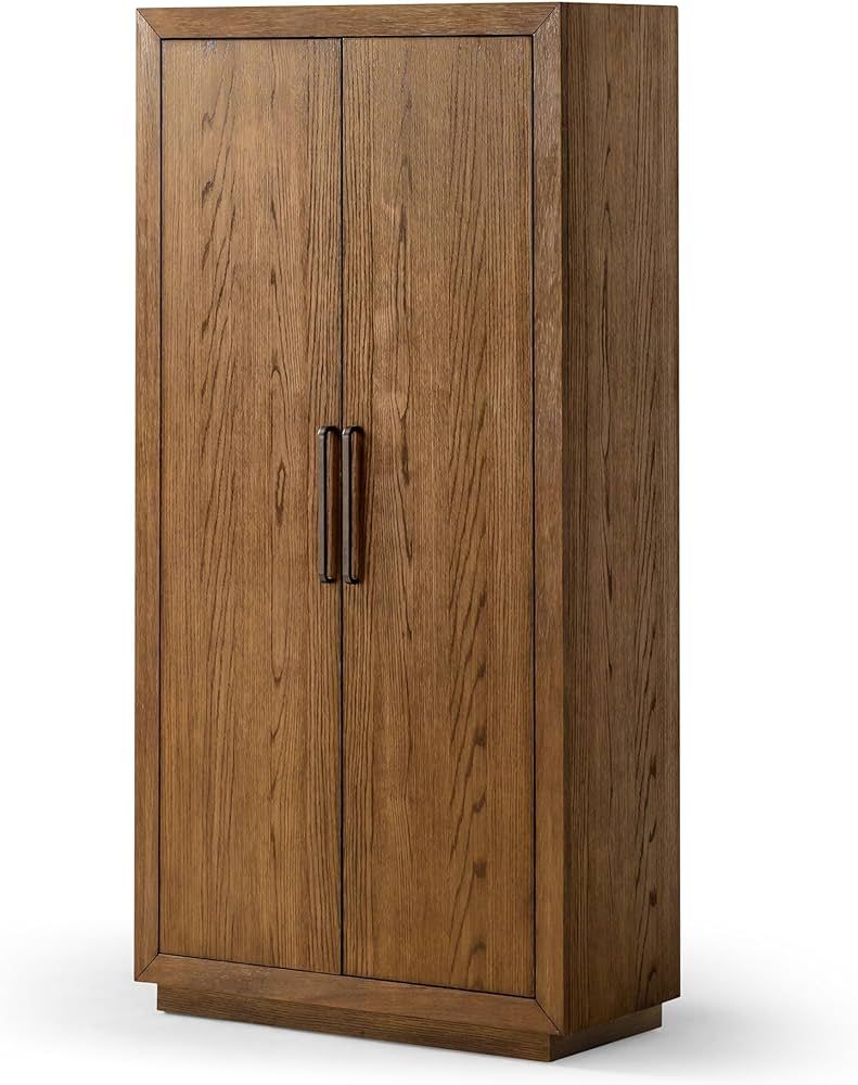 Maven Lane Uma Contemporary Wooden 2 Door Cabinet with Storage for Kitchen or Dining Room, Freestanding Armoire Bookcase in Refined Brown Finish | Amazon (US)