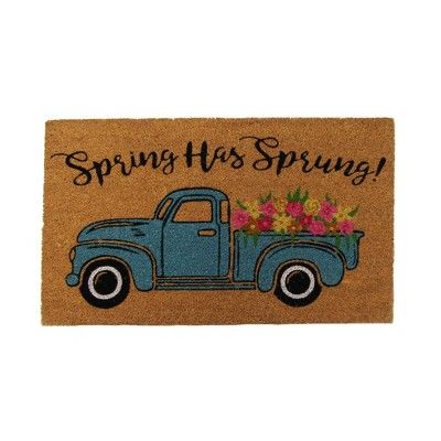 Farmhouse Living Spring Has Sprung Farm Truck Coir Doormat - 18" x 30" - Natural - Elrene Home Fa... | Target