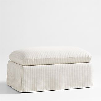Ever Slipcovered Striped Nursery Ottoman by Leanne Ford + Reviews | Crate & Kids | Crate & Barrel
