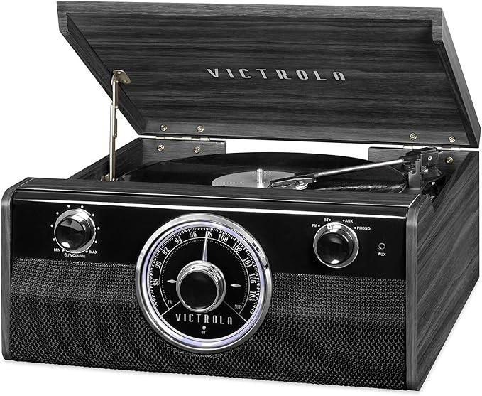 Victrola Metropolitan Mid Century 4-in-1 Bluetooth Record Player & Multimedia Center with Built-i... | Amazon (US)