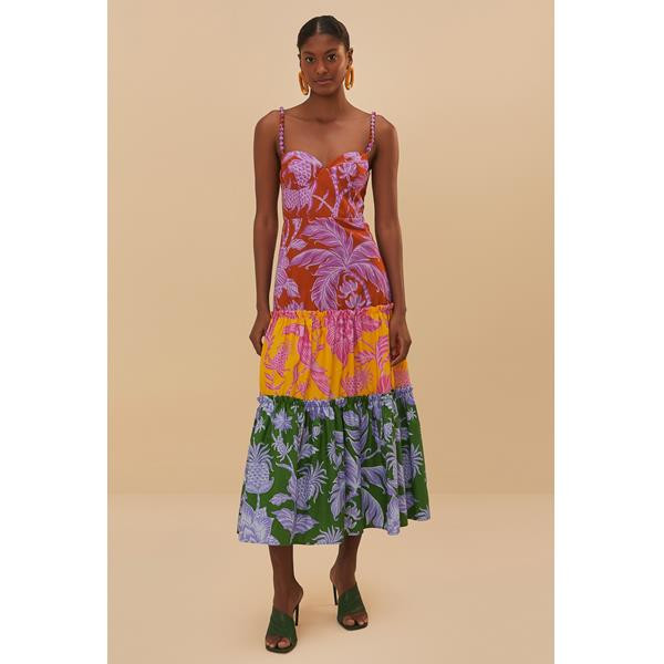 Tropical Swing Mix Midi Dress | South Moon Under