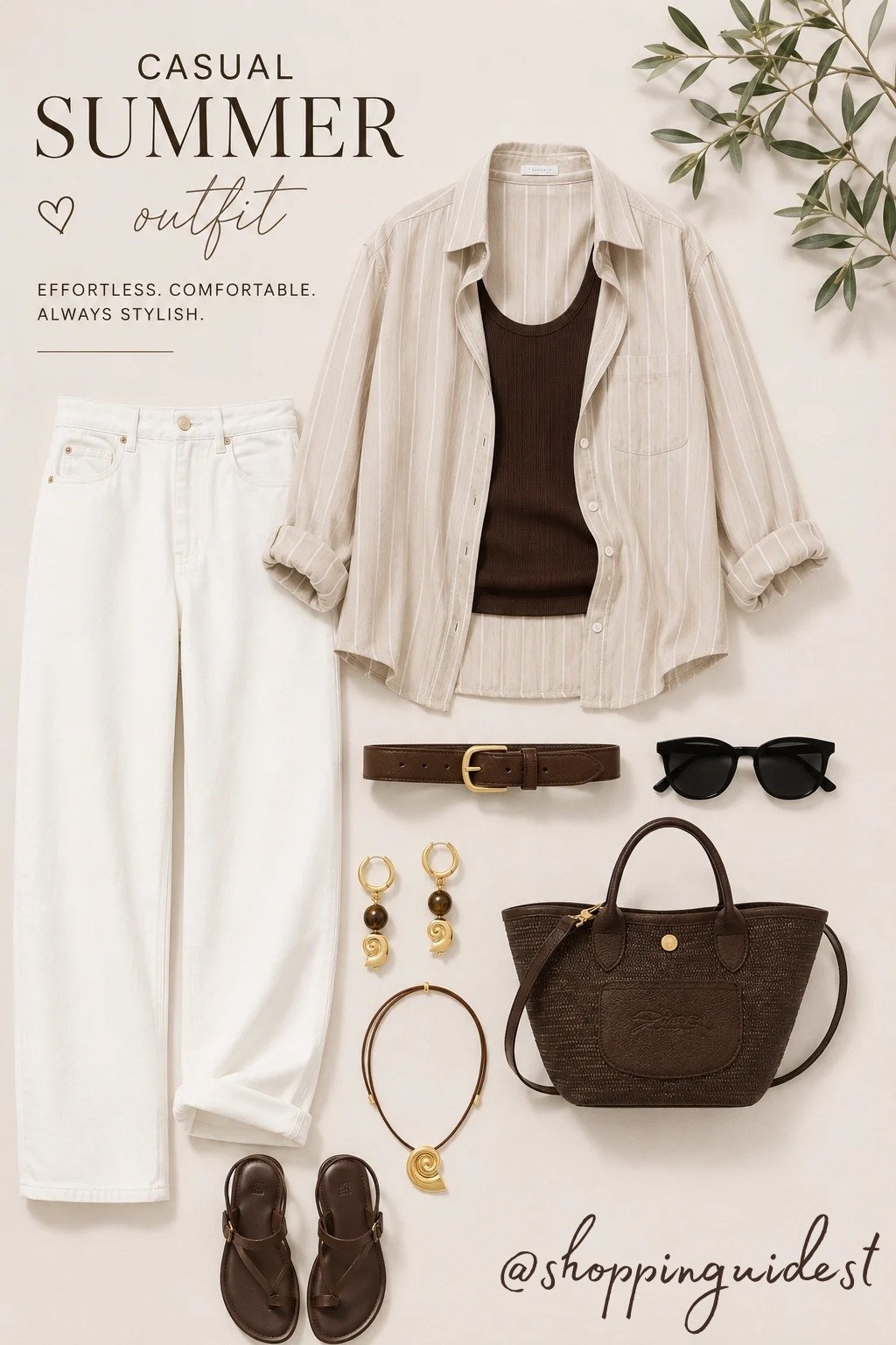 Casual summer outfit: beige shirt, top and jeans 👌

#LTKWorkwear #LTKSeasonal #LTKOver40