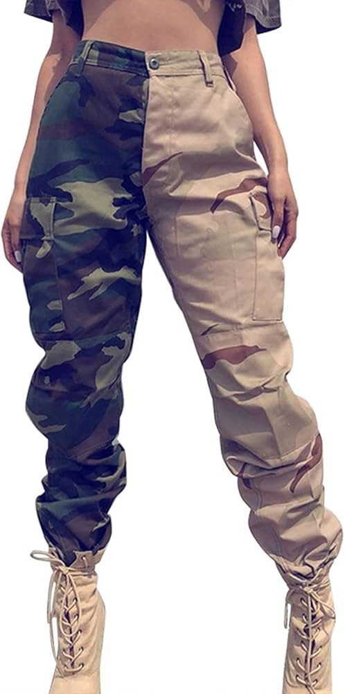Voghtic Camo Cargo Pants for Women High Waisted Slim Fit Camoflage Jogger Sweatpants with Pockets | Amazon (US)