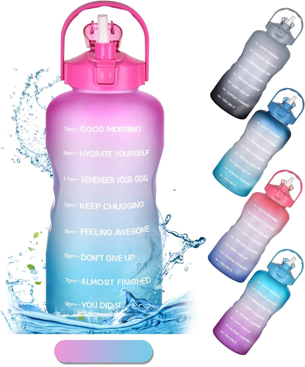 EYQ 64oz/128oz Water Bottle, Gallon Water Bottle, Leakproof, BPA Free, Water Bottle with Straw, C... | Amazon (US)
