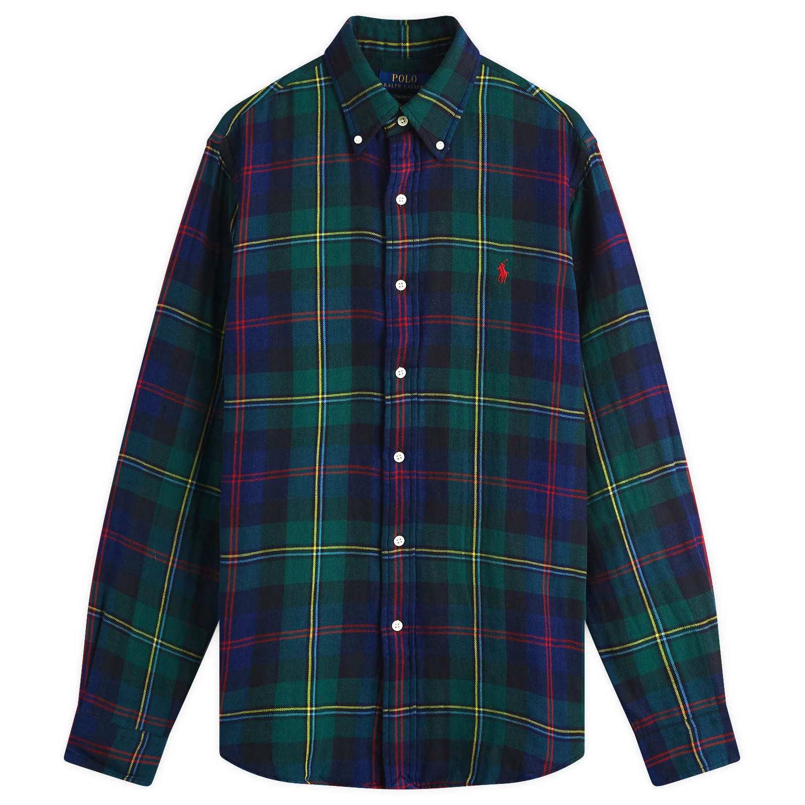 Polo Ralph Lauren Men's Double Face Tartan Button Down Shirt in Green/Indigo, Size Small | END. Clothing