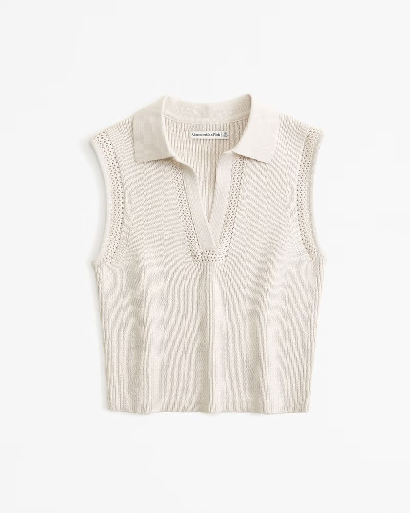 Women's Johnny Collar Sweater Tank | Women's New Arrivals | Abercrombie.com | Abercrombie & Fitch (US)