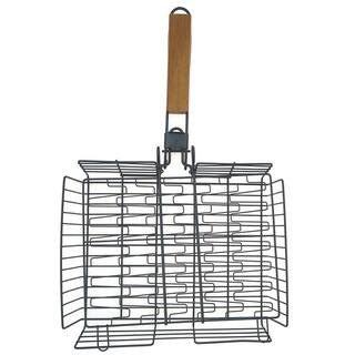 MR. BAR-B-Q Non Stick Flexible Grilling Basket with Folding Handle 06638Y - The Home Depot | The Home Depot