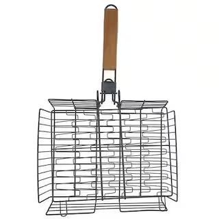 MR. BAR-B-Q Non Stick Flexible Grilling Basket with Folding Handle 06638Y - The Home Depot | The Home Depot