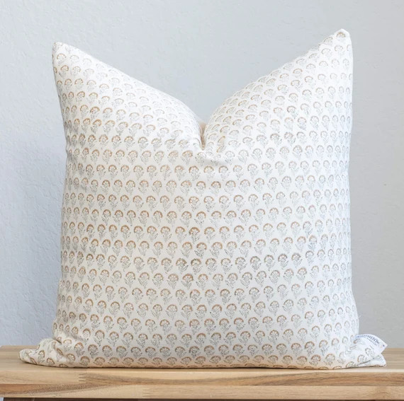 Mina Pillow Cover  Hand Block Printed | Etsy | Etsy (US)