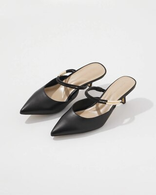 Braided Strap & Gold Kitten Heels | White House Black Market