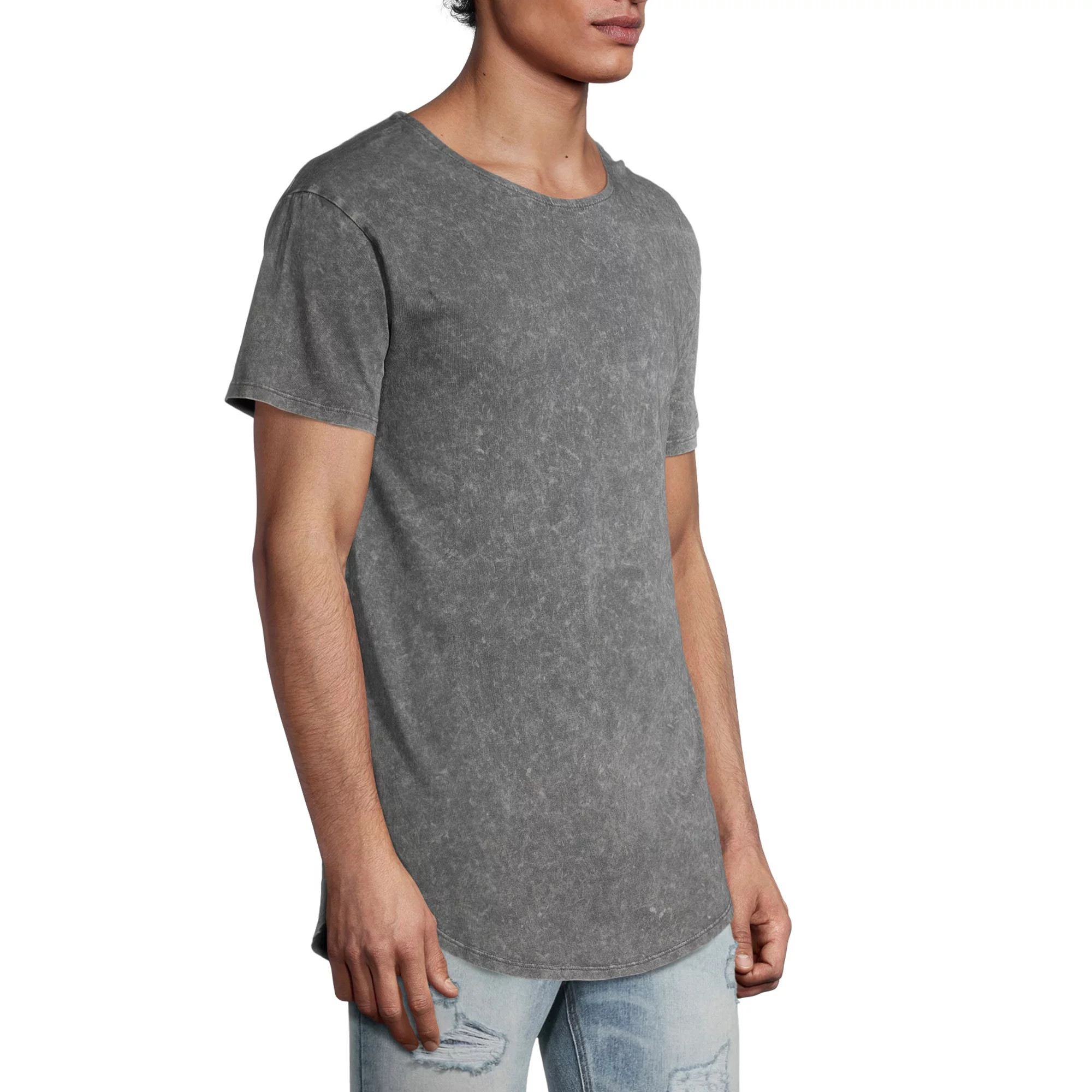 no boundaries men's elongated pocket tee