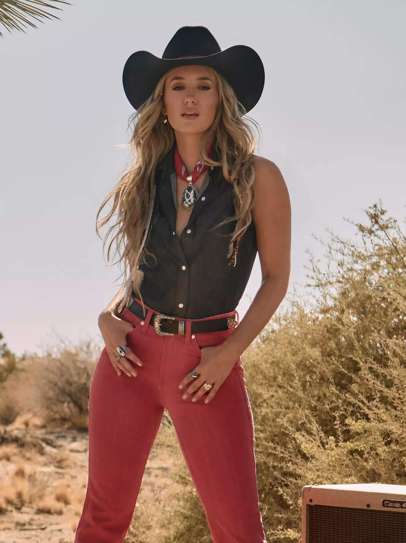 Lainey Wilson x Wrangler Black Denim Sleeveless Shirt | Wrangler