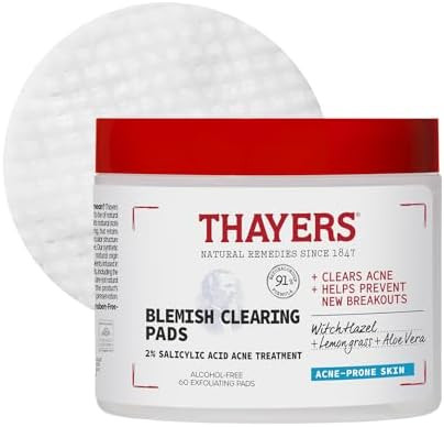 Thayers Blemish Clearing Acne Pads, Salicylic Acid Acne Treatment for Face, Pore Reducing, Exfoli... | Amazon (US)