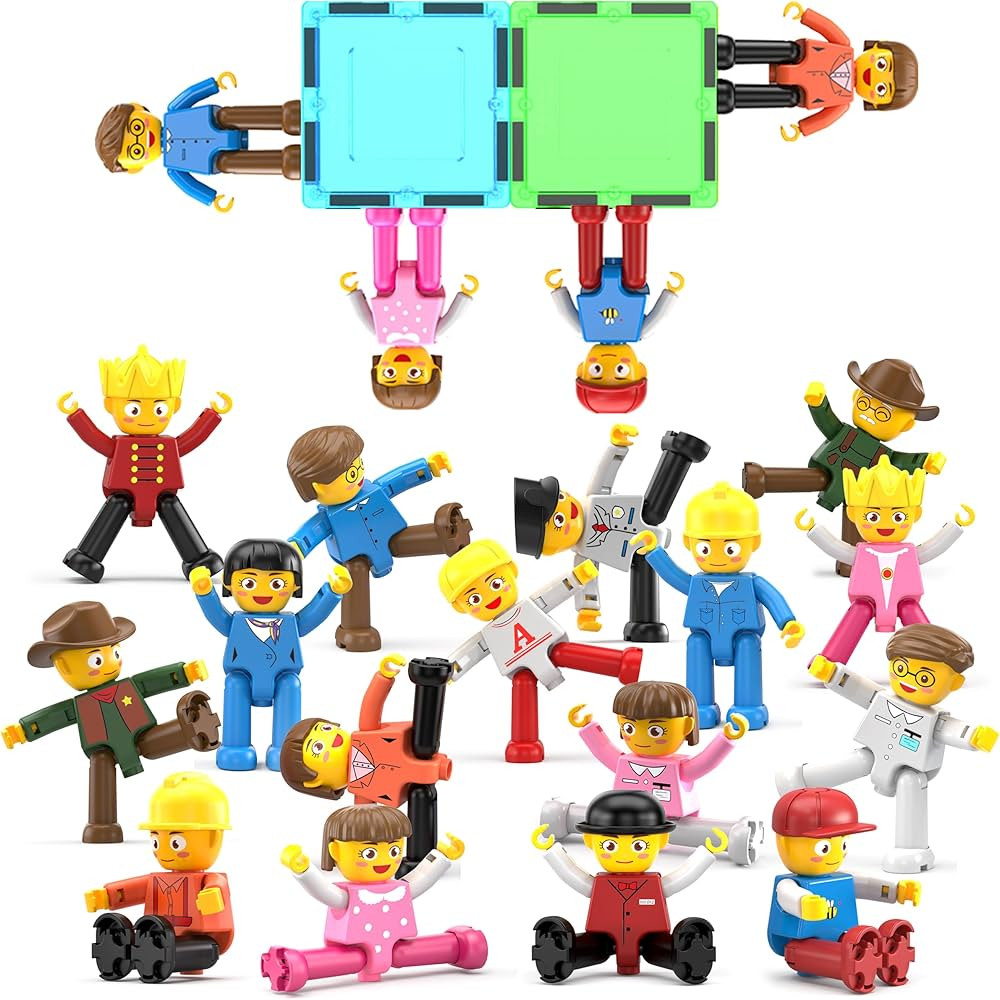 PicassoTiles 16pc Magnetic Character Figures Expansion Set Toddler Style People Compatible with M... | Amazon (US)