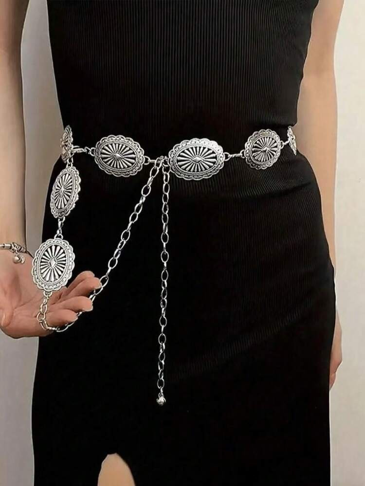 New Arrival European & American Retro Style Metal Waist Chain, Elegant -Inspired Western Retro Style Waist Belt Chain, Versatile Retro Fashion | SHEIN