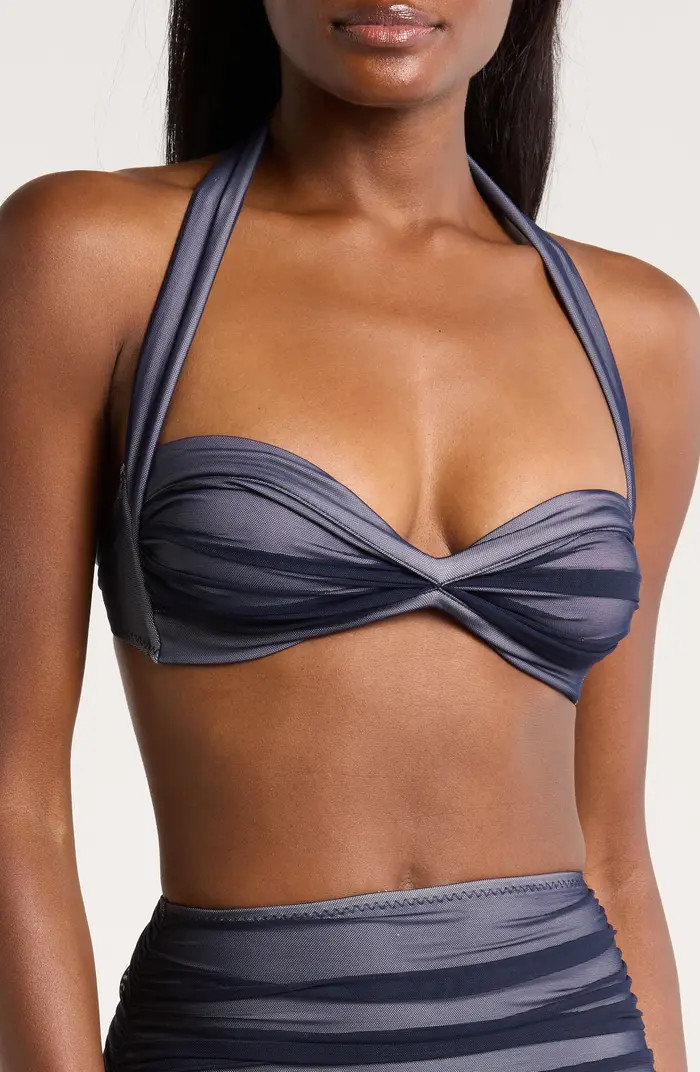 Norma Kamali Bill Ruched Mesh Bikini Top | Nordstrom | Nordstrom