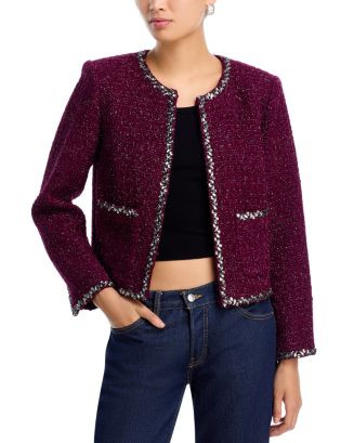 AQUA Embellished Tweed Jacket - Exclusive  | Bloomingdale's Women | Bloomingdale's (US)
