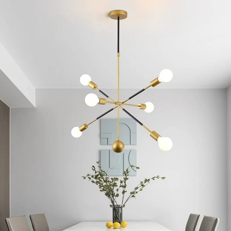 Garwarm Sputnik Chandelier 6 Lights Modern Pendant Lighting Adjustable Metal Industrial Vintage C... | Walmart (US)