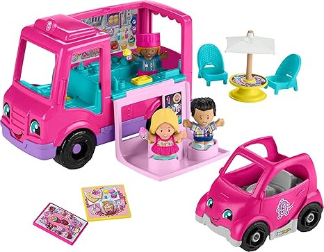 Fisher-Price Little People Barbie Toddler Toy Cupcake Truck Musical Playset with 9 Pieces for Pre... | Amazon (US)