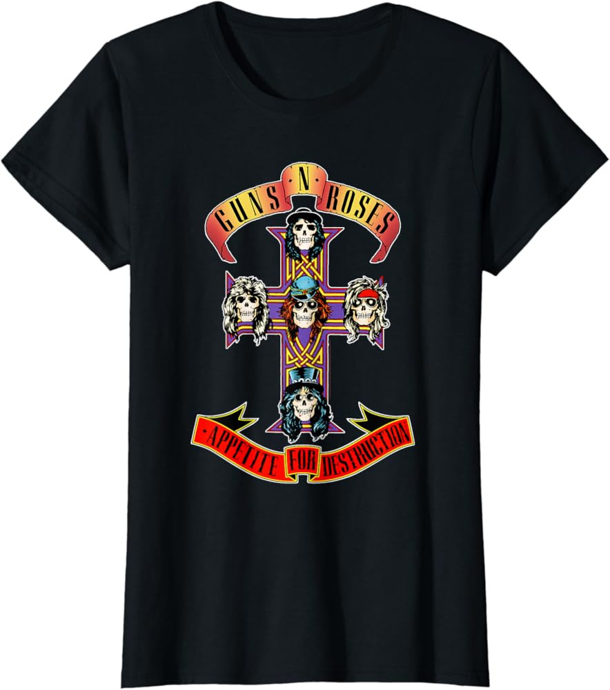 Guns N' Roses Official Cross T-Shirt | Amazon (US)
