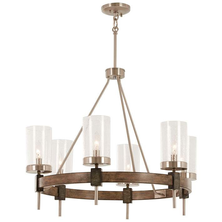Minka Bridlewood 28" Wide Wood Ring Modern Wagon Wheel Chandelier - #58J24 | Lamps Plus | Lamps Plus