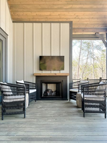Outdoor Living Space | Home | Fireplace | Chairs | Accent Table | End Table | TV

#LTKhome #LTKstyletip #LTKSeasonal