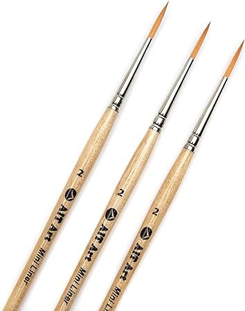 AIT Art Mini Liner Detail Paint Brushes, Size 2, Pack of 3, Handmade in USA for Trusted Performan... | Amazon (US)