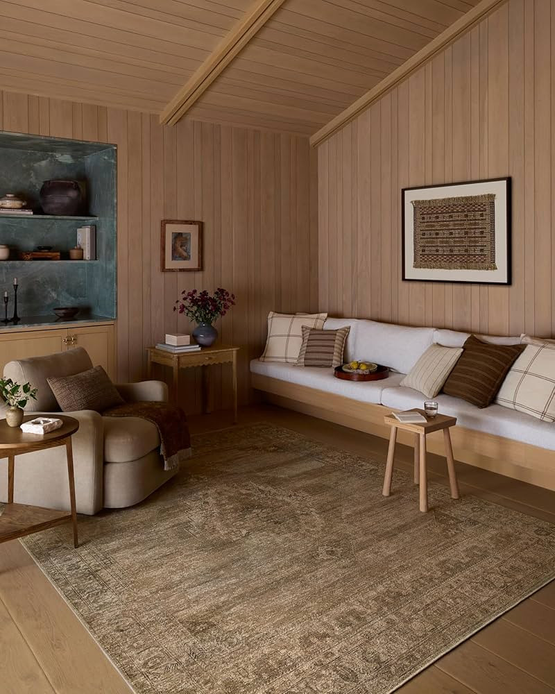 Loloi Amber Lewis Cambria Collection CBR-03 Taupe/Antique Bronze 7'-6" x 9'-6" Area Rug Jute, Neu... | Amazon (US)