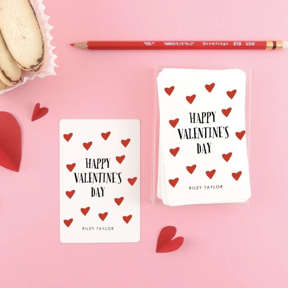 Personalized Kids Valentine Cards for School Red | Etsy | Etsy (US)