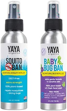 YAYA Organics Squito Ban + Baby Bug Ban Duo Pack | Deet-Free, All Natural Insect Repellents for K... | Amazon (US)