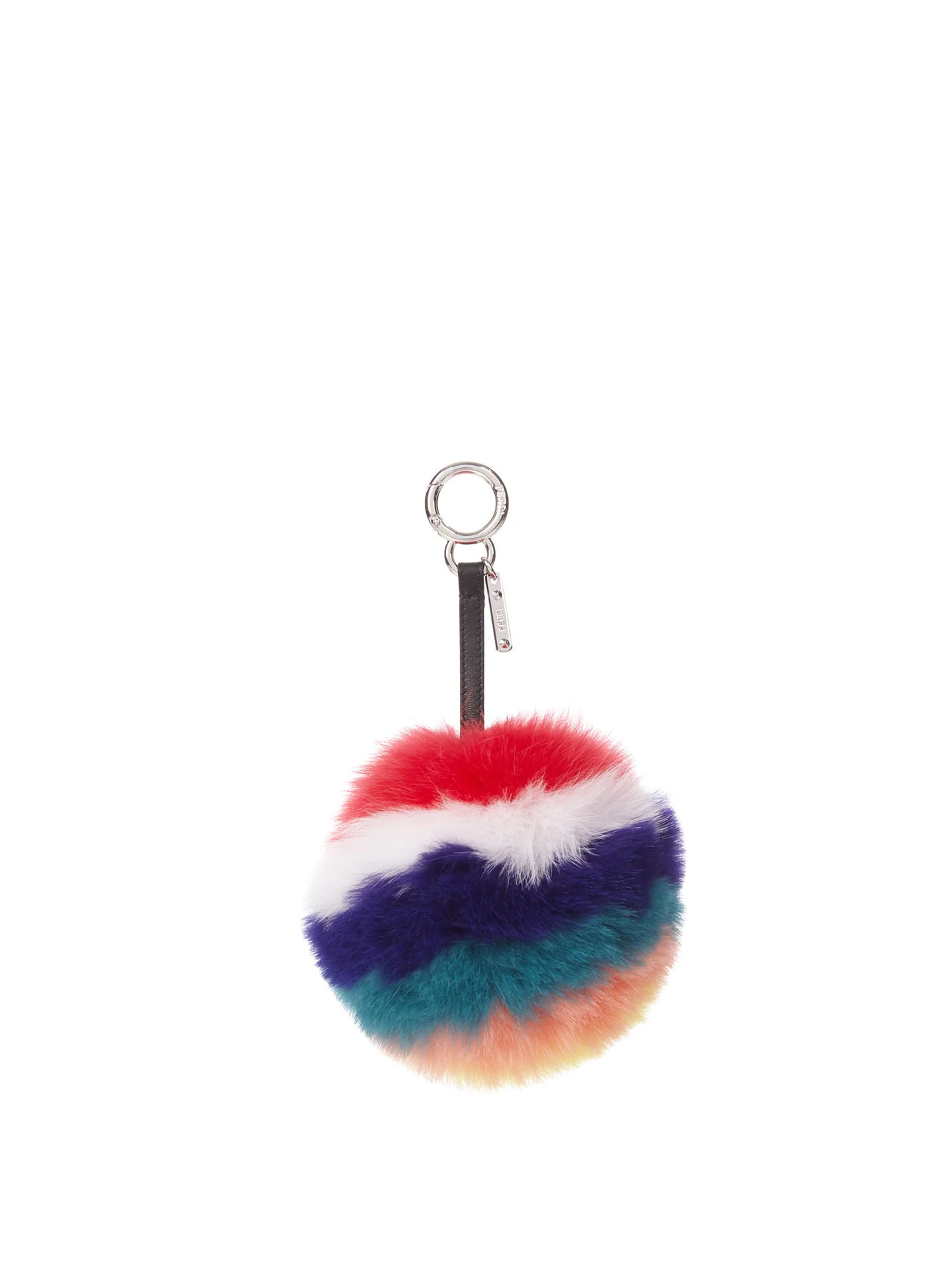 Striped fox-fur pompom bag charm | Matches (APAC)