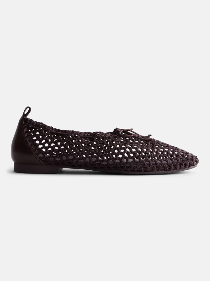 Scenario Women's Knit Bow Ballet Flats | Walmart (US)