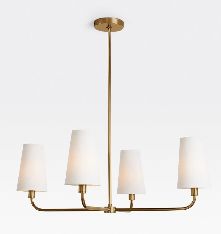 Ansel 34" Chandelier, Fabric Shades | Rejuvenation