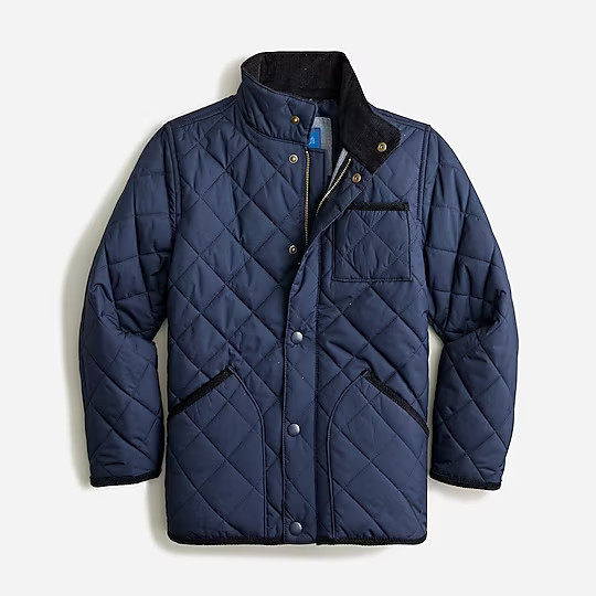 Kids' quilted field jacket in recycled polyester | J. Crew US