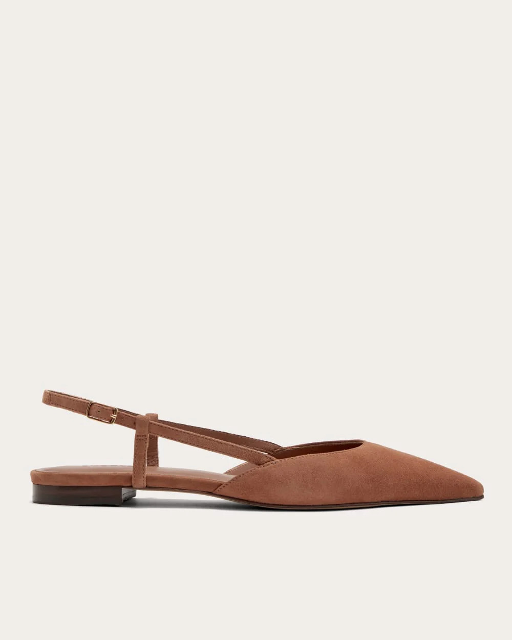 The Studio Slingback Flat | Saddle Brown Suede | Everlane