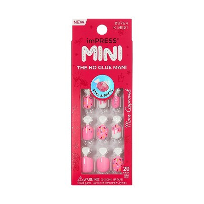 imPRESS Press-On Manicure Mini Press-On Nails for Kids - Super Duper - 21ct: Vegan, Includes Nail File, Short Length | Target