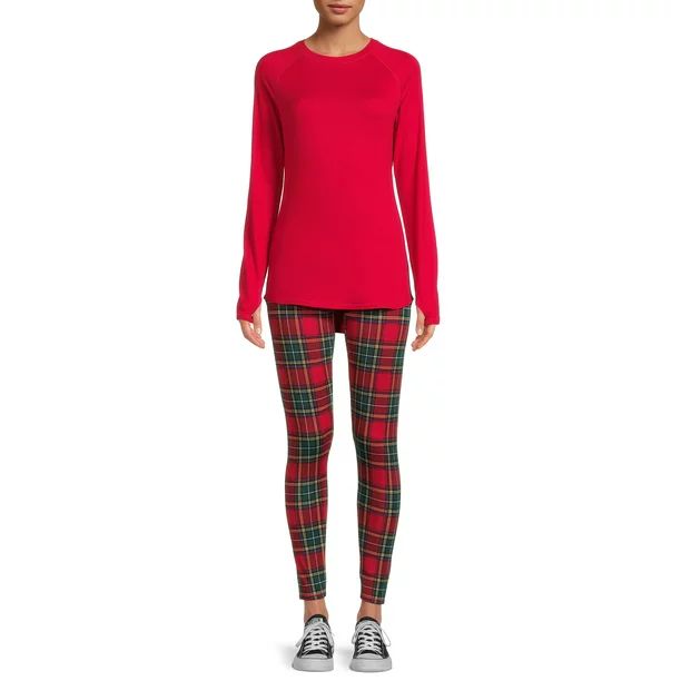 ClimateRight by Cuddl Duds Women's Brushed Comfort Long Underwear Top and Thermal Leggings, 2-Pie... | Walmart (US)