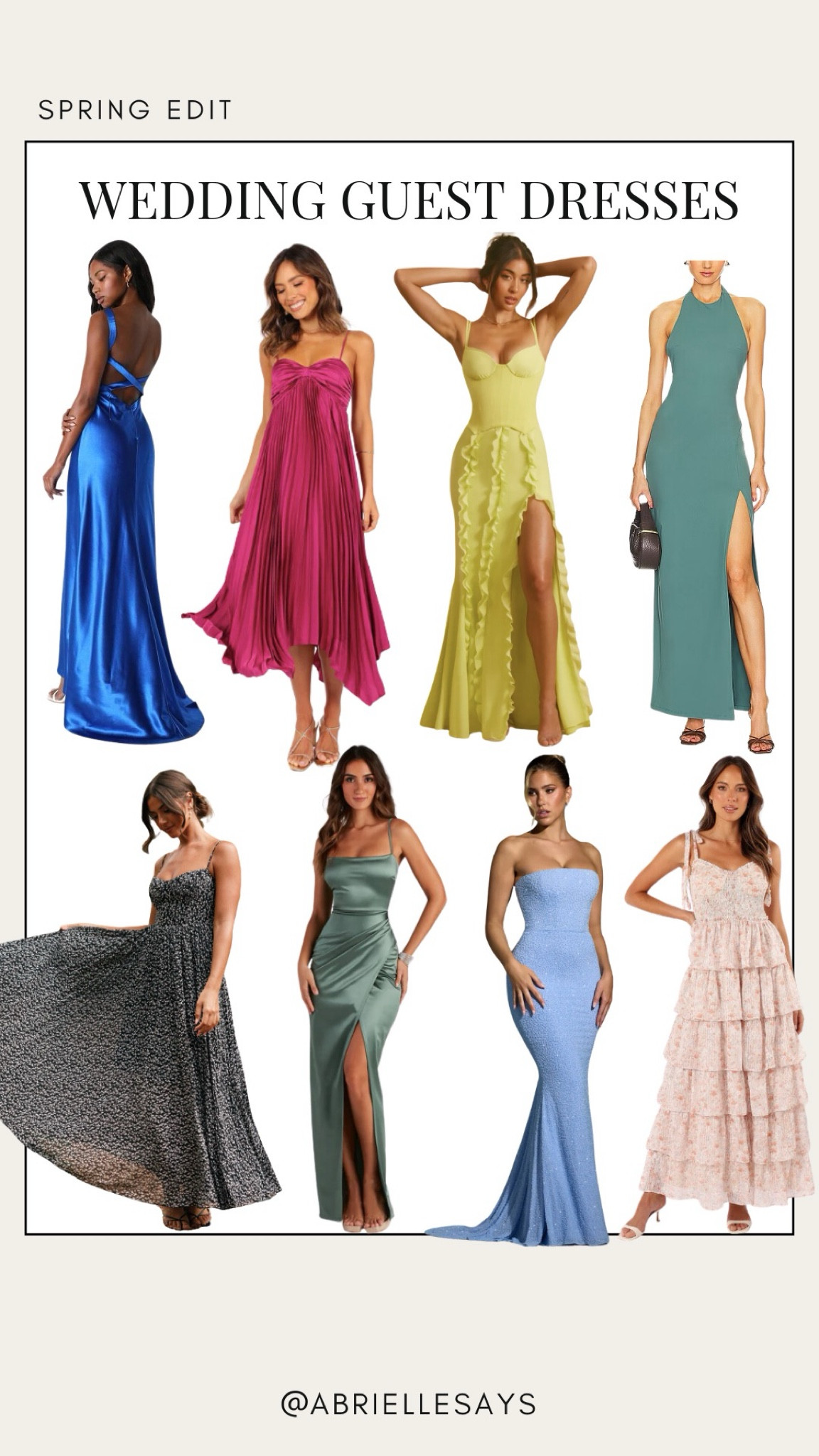 Spring wedding guest dresses 💛👗🌸 

#spring #wedding #weddingguest #dresses #formal #casual #maxi

#LTKGala #LTKwedding #LTKSeasonal