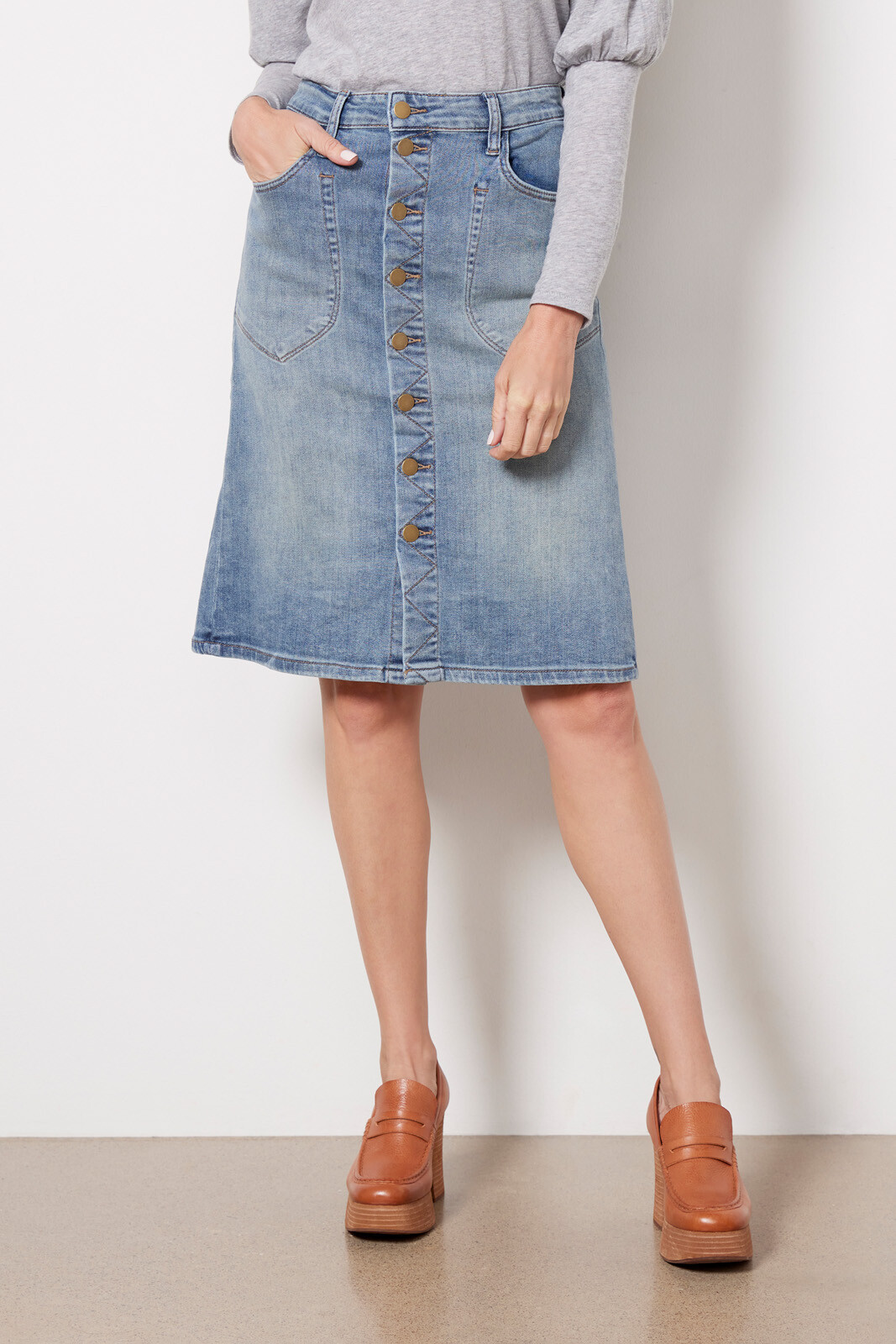 Rose Button Front Skirt | Evereve