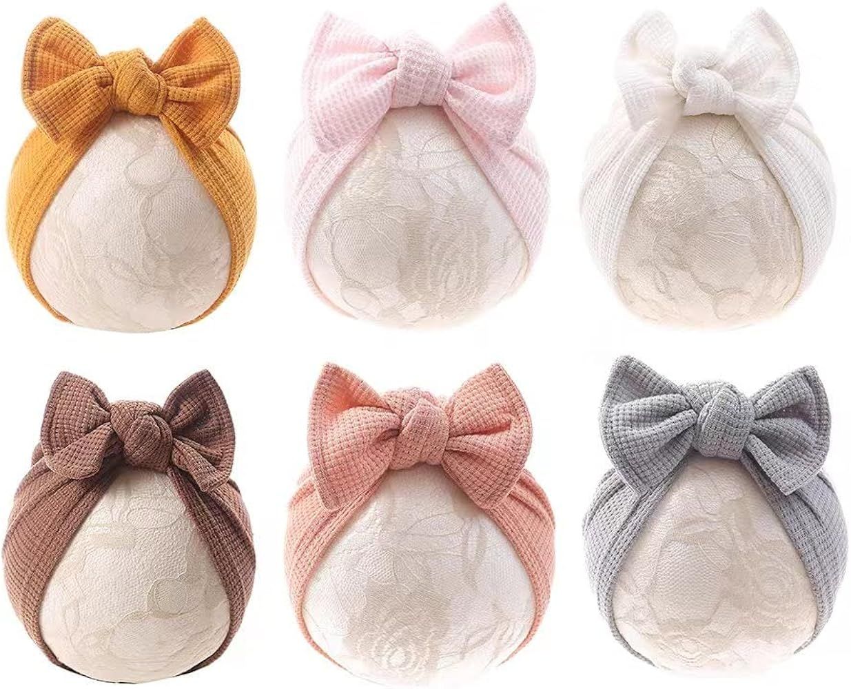Baby Girl Velvet Big Hair Bow Knotted Head Wrap Oversized Bow Beanie India Cap Warm for Newborn I... | Amazon (US)