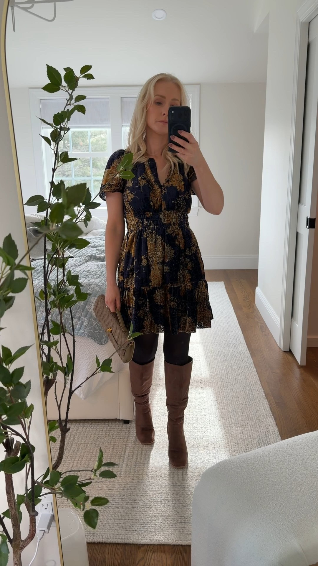 Boots are TTS I’m wearing a S petite on the dress. 

My comfy Christmas brunch outfit. These boots are an amazing Amazon find - they are SO comfortable. The dress is an anthro find and currently on sale, and the bag is my favorite look for less that I use so much. 

#LTKSaleAlert #LTKHoliday #LTKOver40