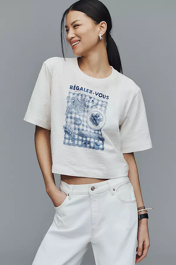 The Cory Short-Sleeve Boxy Tee by Maeve | Anthropologie (US)